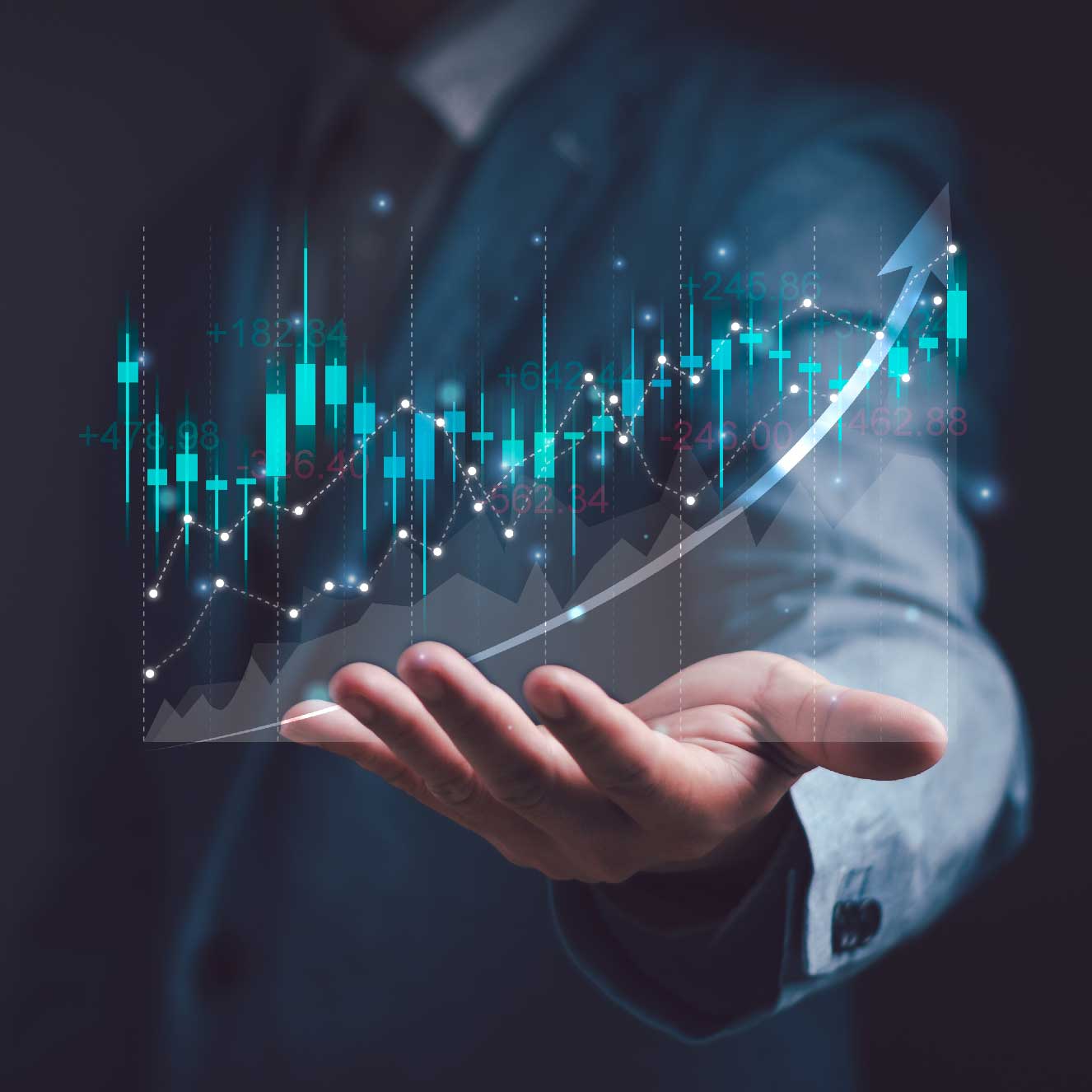 Courbe représentant les marchés financiers tenu entre les mains d'un investisseur : meilleurs placements